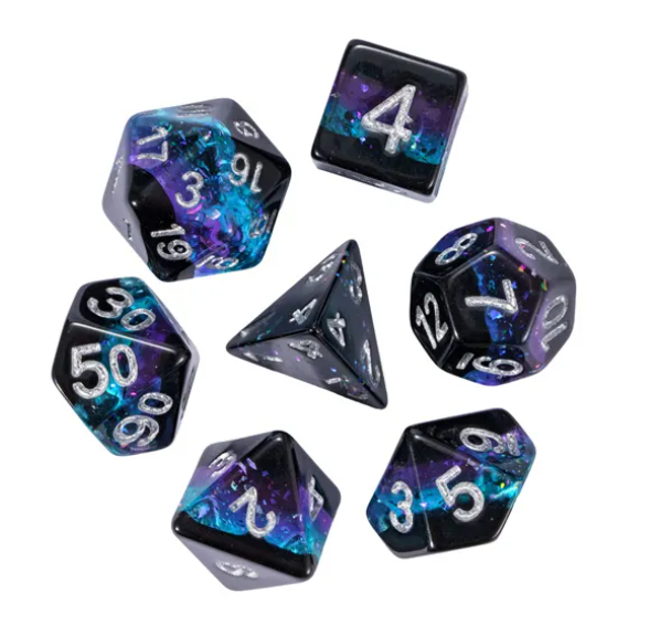 Ebon Twilight Poly RPG Dice Set for DnD Pathfinder d20