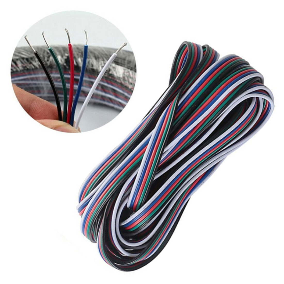 2/3/4/5/6-Way PVC Multi Flat Ribbon Cable Wire LED Light strip cable