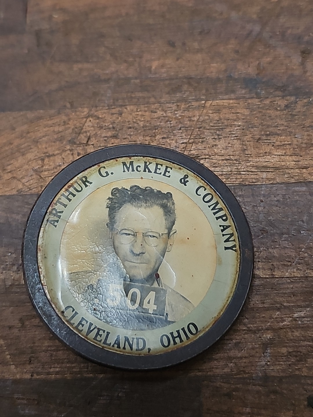 G29 - Vintage WWII Arthur G. Mckee Employee ID Badge - Walter White lookalike