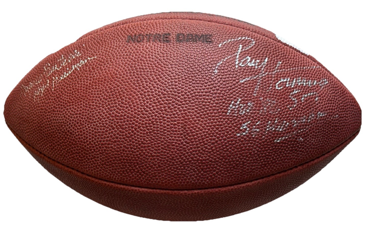 Angelo Bertelli Paul Hornung Signed Wilson Game Issued Football Notre Dame JSA