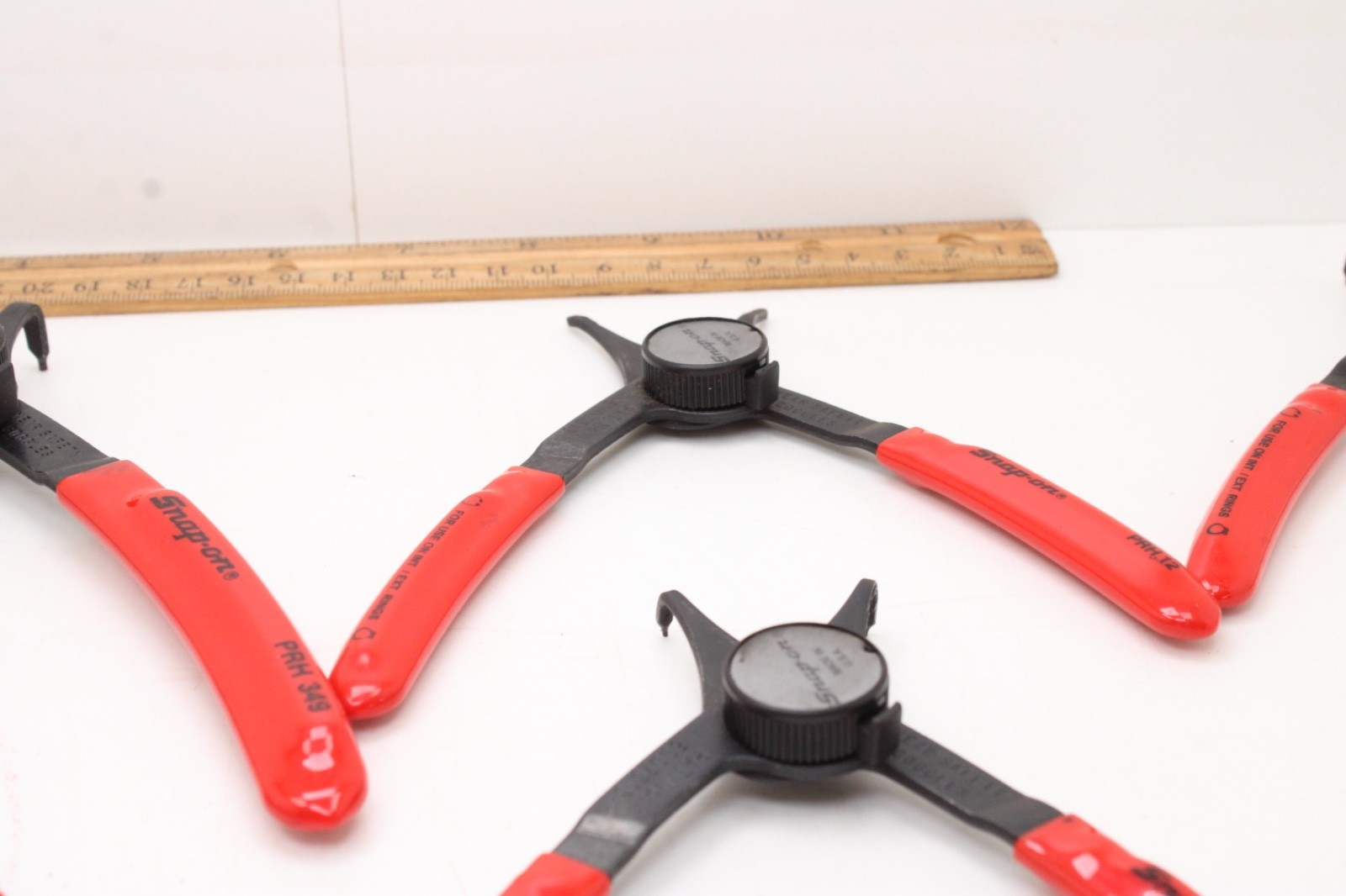 Snap On PRH406 6 Piece Red Rubber Handle Snap Ring Pliers Set USA