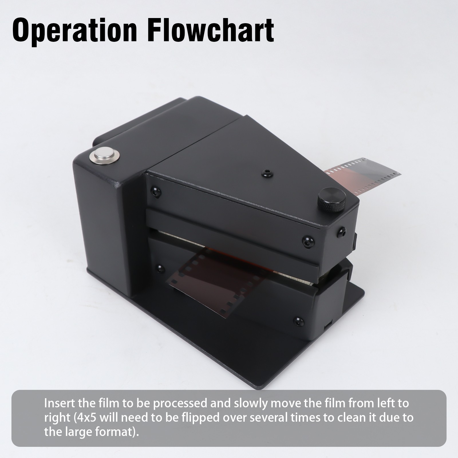 Black Professional Electric Film Anti-Static Dust Remover for 120 135 4x5 Film