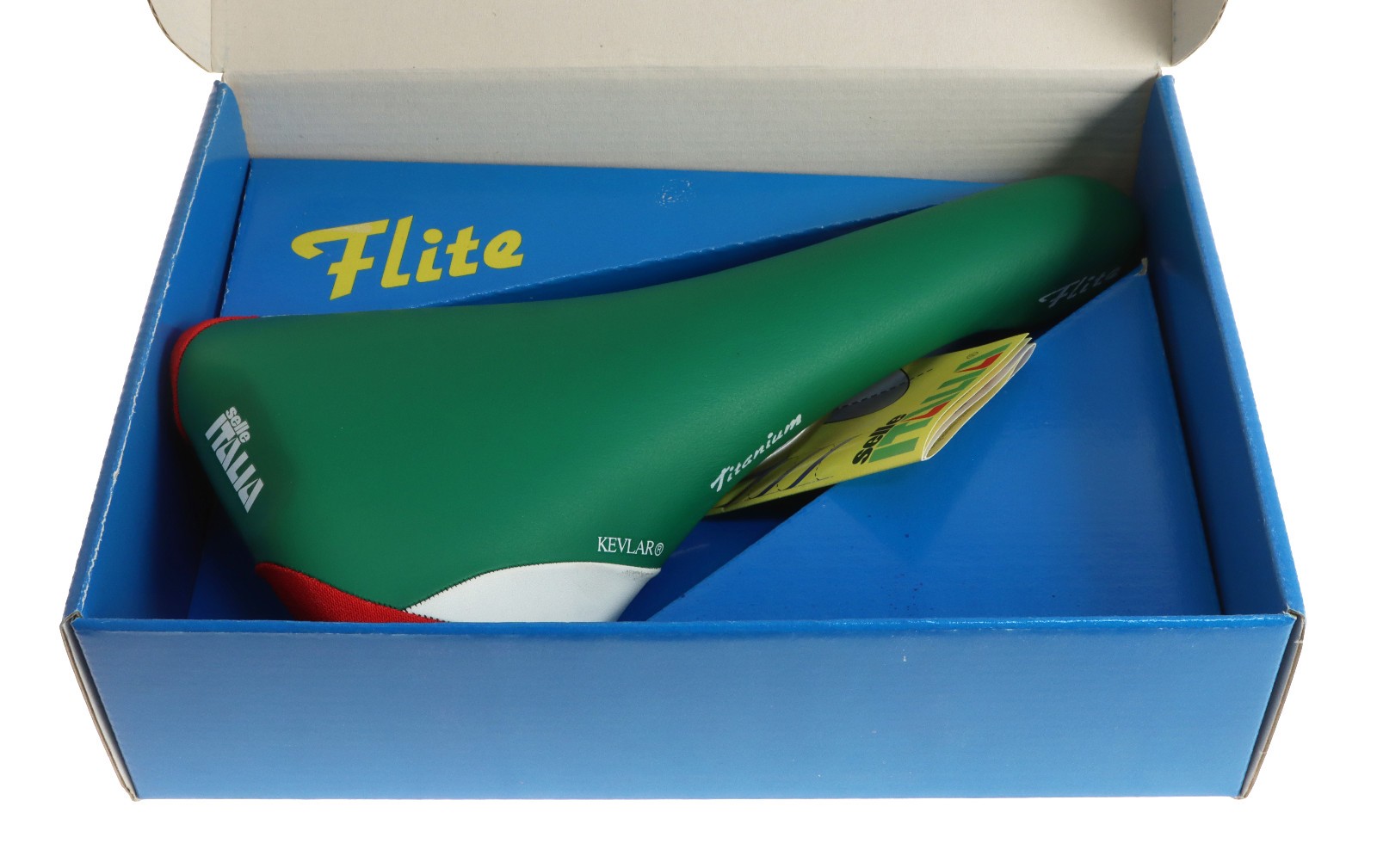 Selle Italia Flite Saddle Titanium Green White Red Made With Kevlar NIB NOS NEW