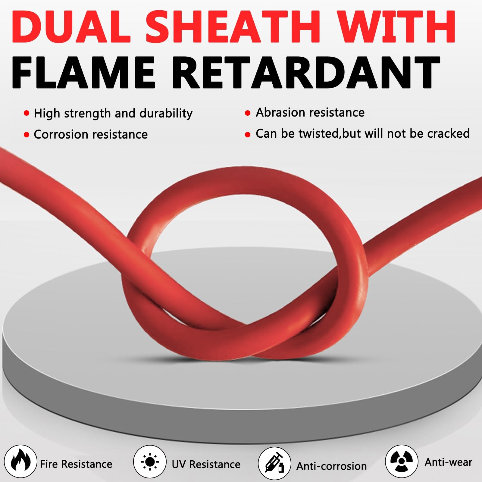 Vansdon 2x30 Feet Solar Panel Extension 30 10AWG, Black& Red 10AWG