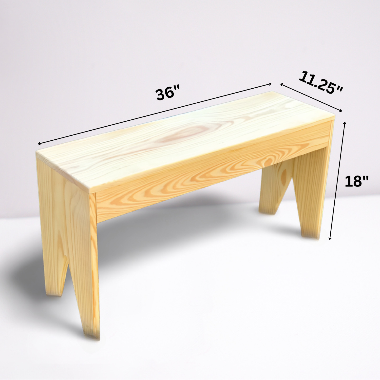 Rustic Wood Bench Solid Wood Top Brown With Polyurethane Clear Coat