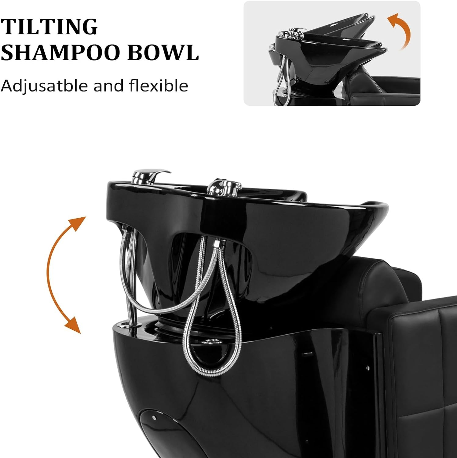 Professional Ceramic Shampoo Bowl Sink Barber Backwash Station for Salon & Spa