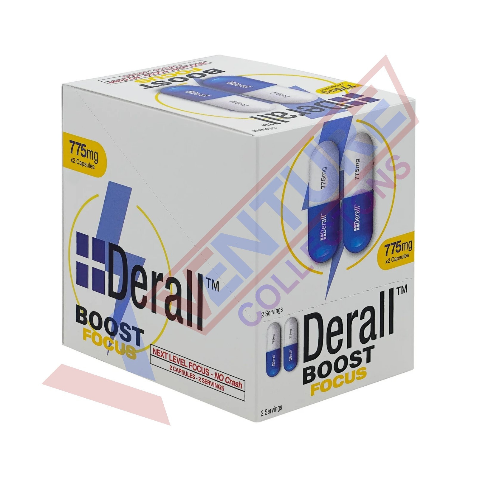 Derall Boost Focus 775mg Energy Concentration 2 Boxes - 48 Capsules - FREE SHIP
