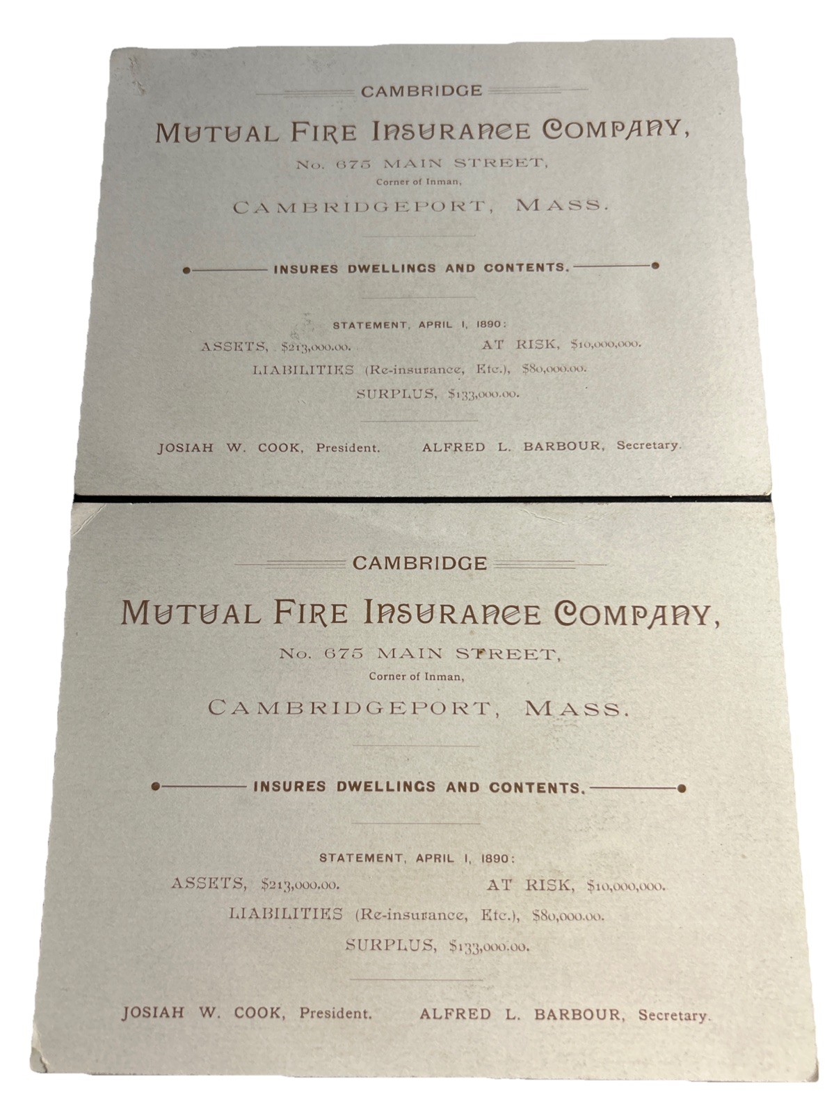 Vintage Cambridge Mutual Fire Insurance Company Sailboat Photos Lot Of 2