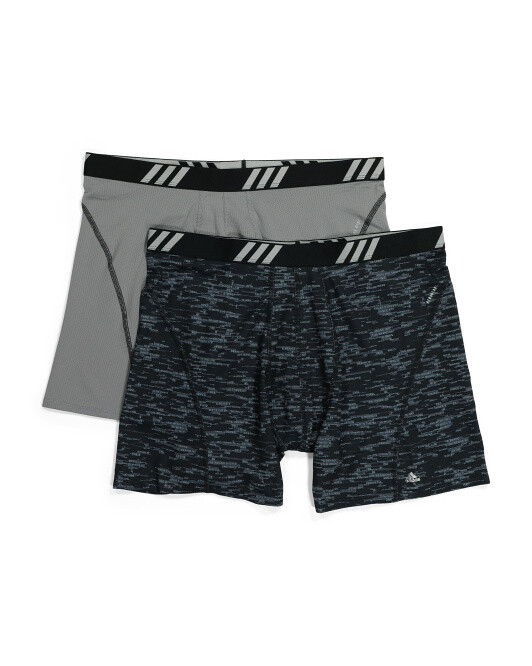 Adidas Men's Boxer Briefs 2 Pack L 36-38 Black Grey Stretch Performance MSRP$26