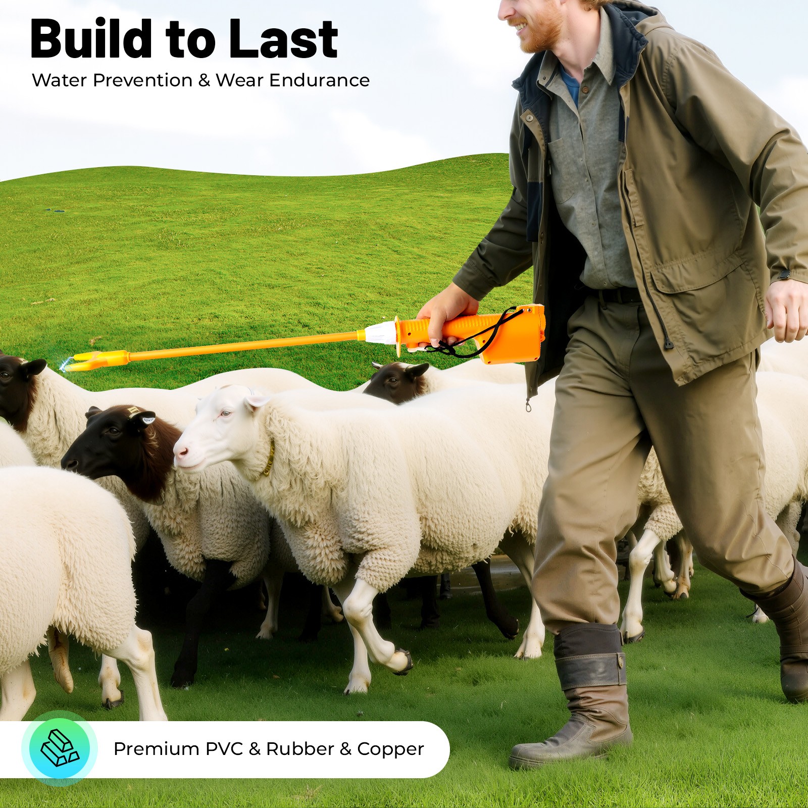 9000V Rechargeable Hot Shot Cattle Prod Stick Electric Shock Livestock Prodder