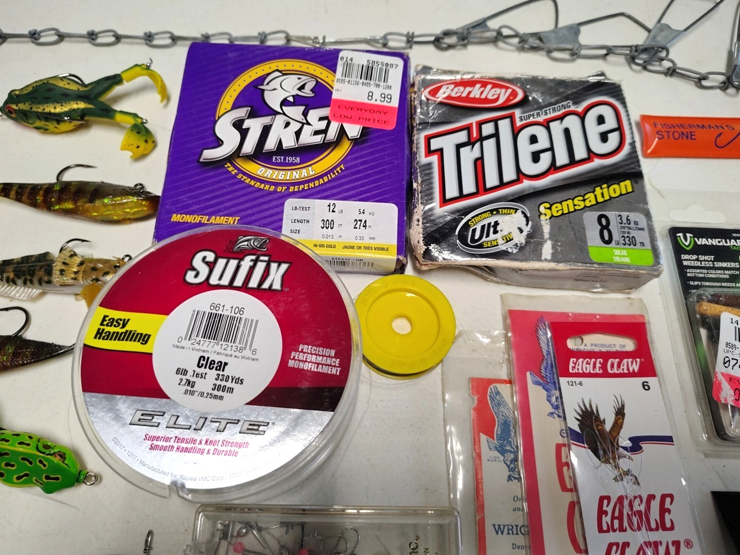 Fishing Supply Lot - Spinners, Line, Hooks, Bobbers, & More, New & Used (#2)