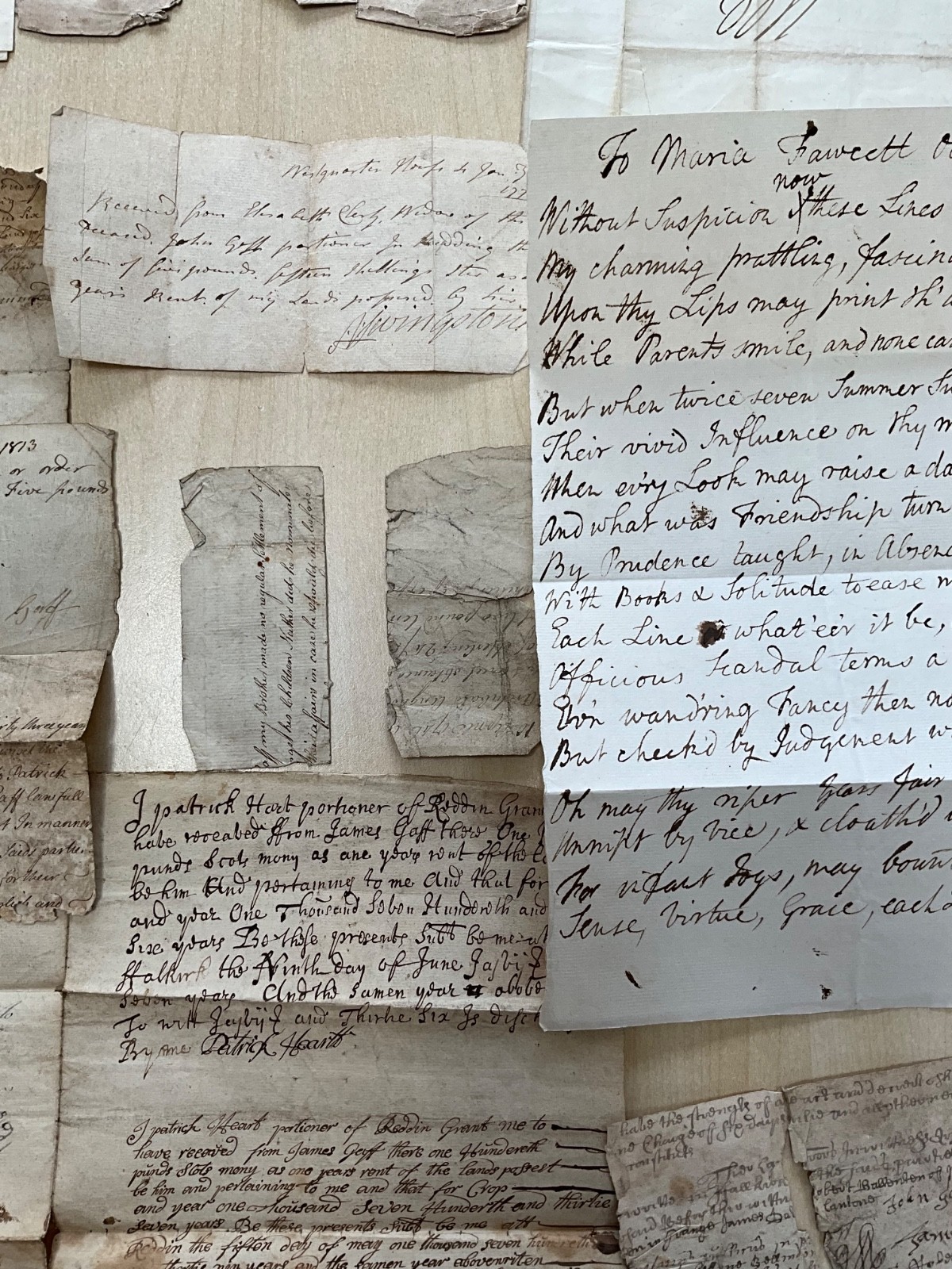 Antique GB Ephemera 1704 - 1880 mixed collection letters, deeds, invoices #SF45