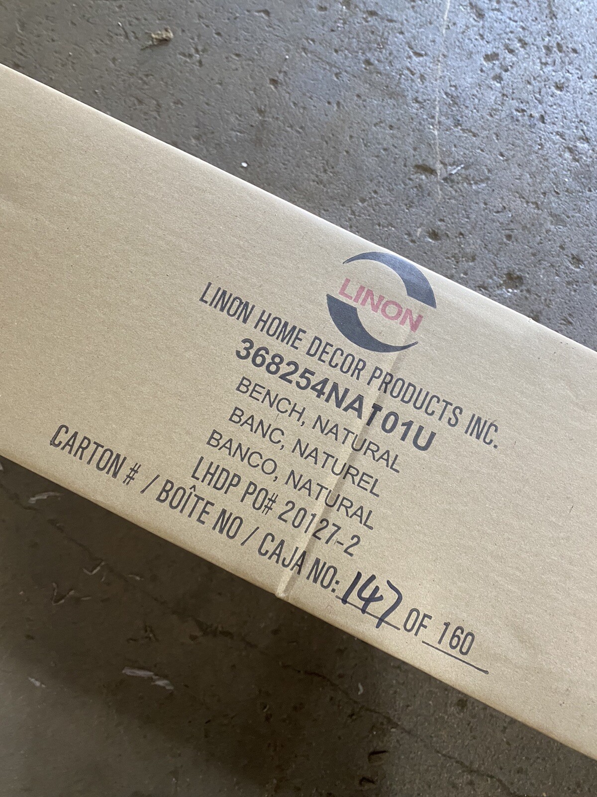 Linon Isabelle 50" Bench in Beige