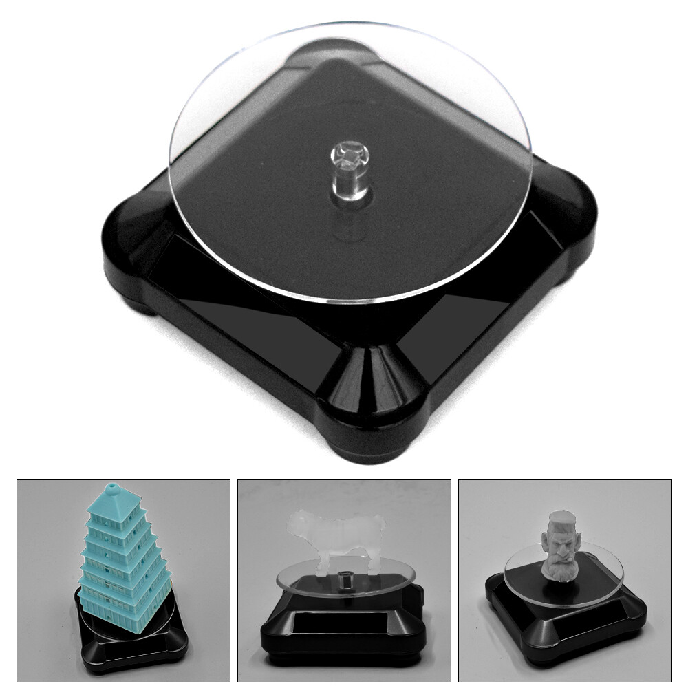 Rotating Display Stand 3.5" Solar Powered Jewelry UV Light Curing Turntable,US