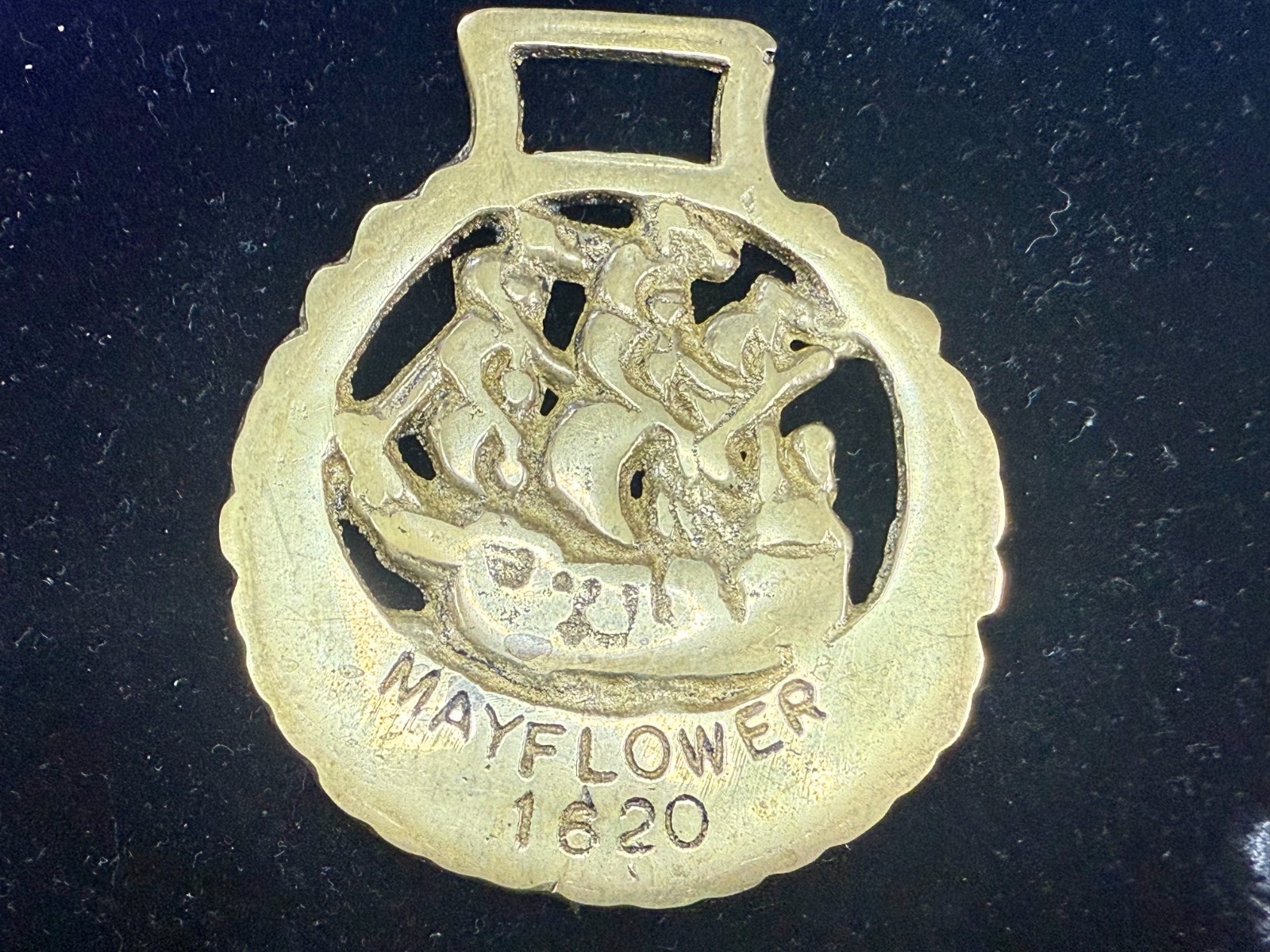 Mayflower Voyage of 1620 Sailing Ship Bridle Harness Horse Saddle Medallion