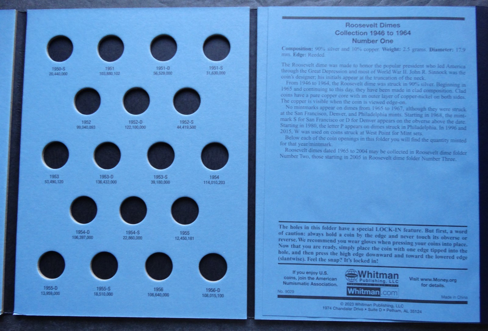 Set of 3 - Whitman Roosevelt Dime Coin Folders Number 1-3 1946-2025 Book