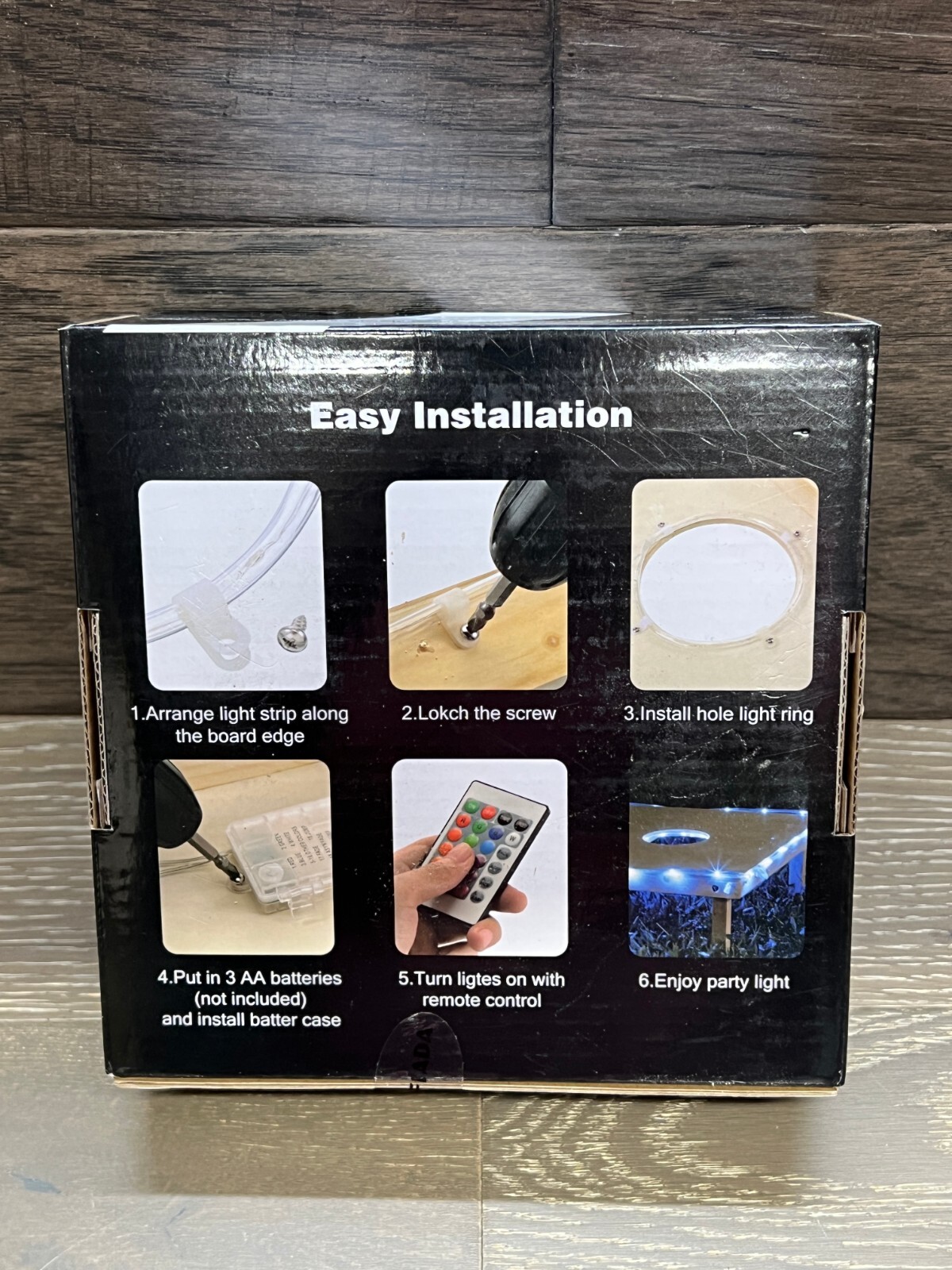 LED Cornhole Lights for Board Edge Hole Ring Remote Control 16 Color Change 2PCS