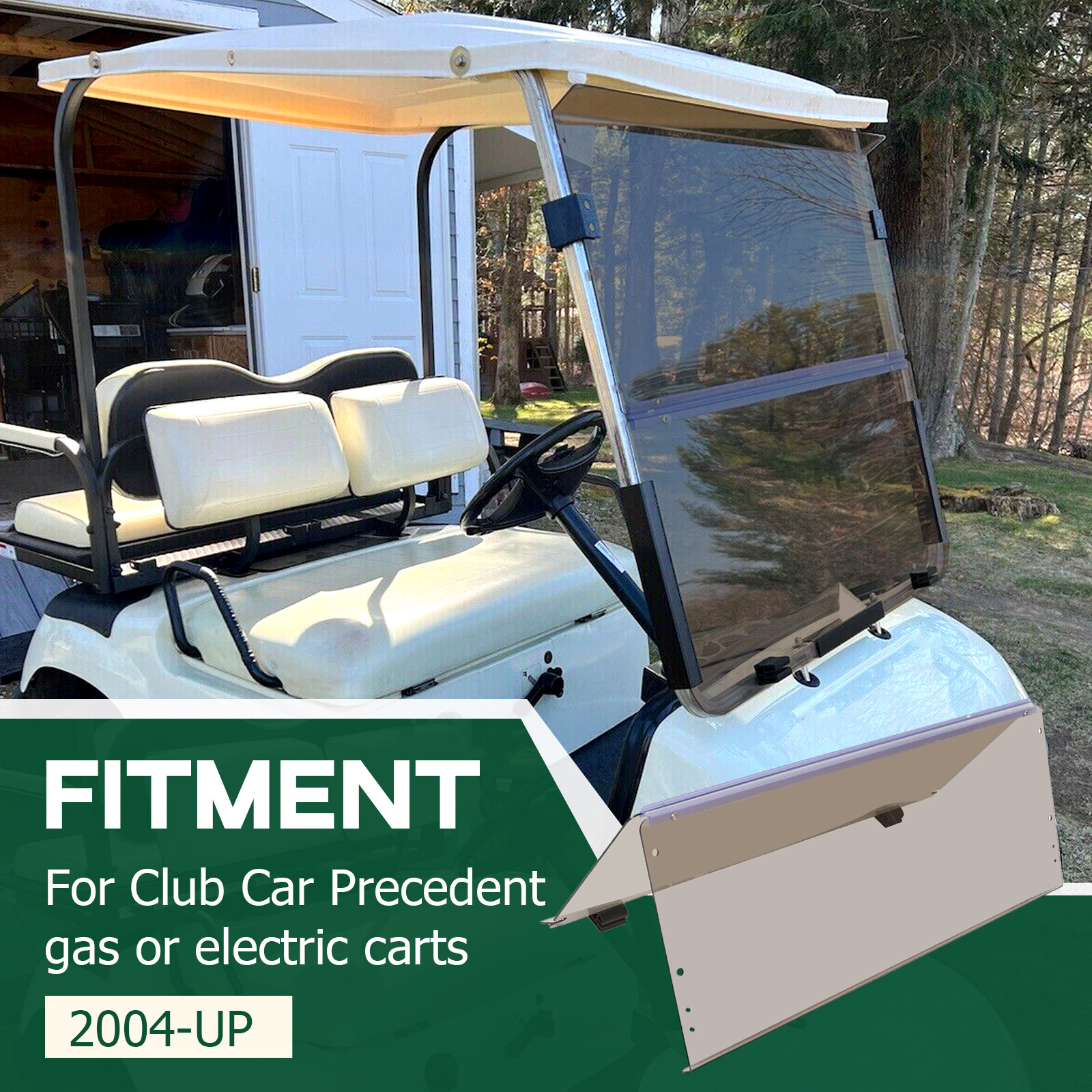 For Club Car Precedent 2004-UP Golf Cart Fold Down Windshield Tinted Windscreen