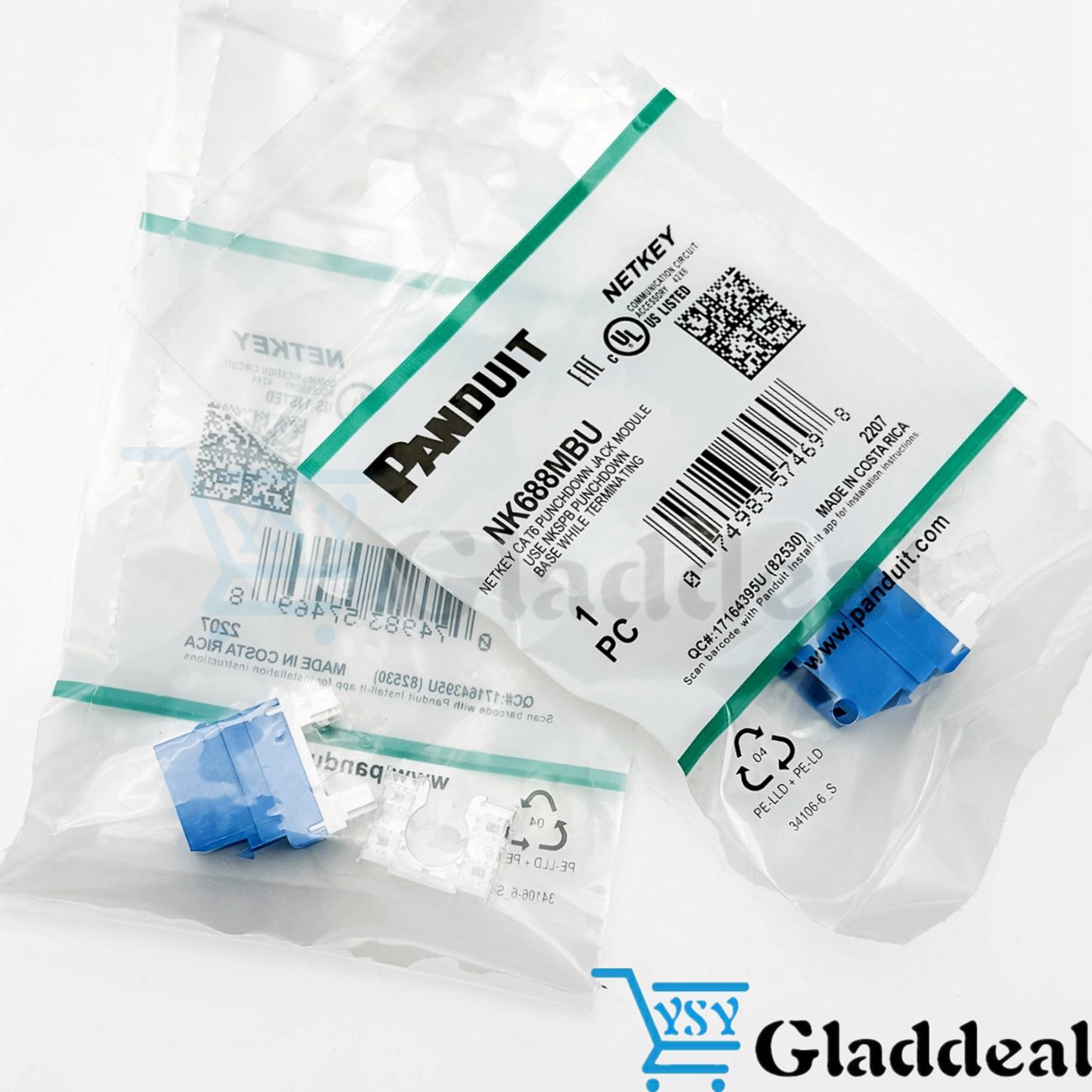 For Panduit NetKey NK688MBU Cat6 Keystone Jack Blue Module BOX OF 50
