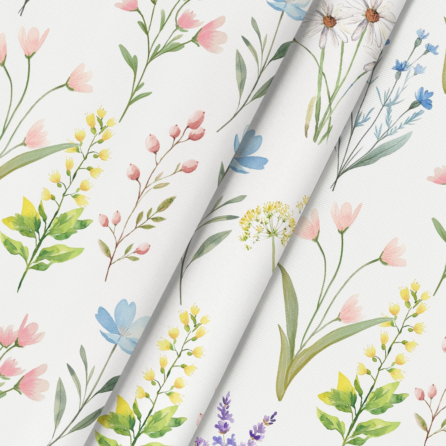 Spring Tablecloth 60×84 Inch Rectangular, Wildflowers Floral Herbs Elegant Washa