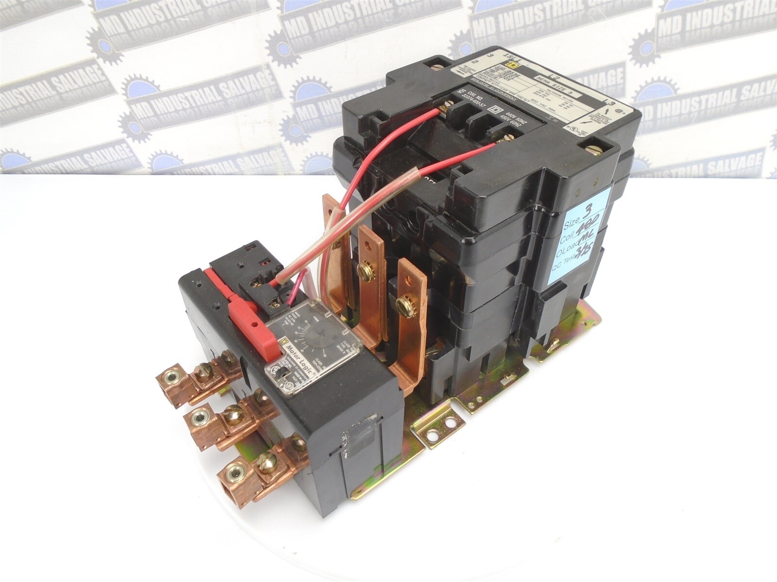 SQUARE-D 8536SEO1H20S SZ 3 MOTOR STARTER LOGIC 25-50HP Coil 480V 90A 600V TESTED