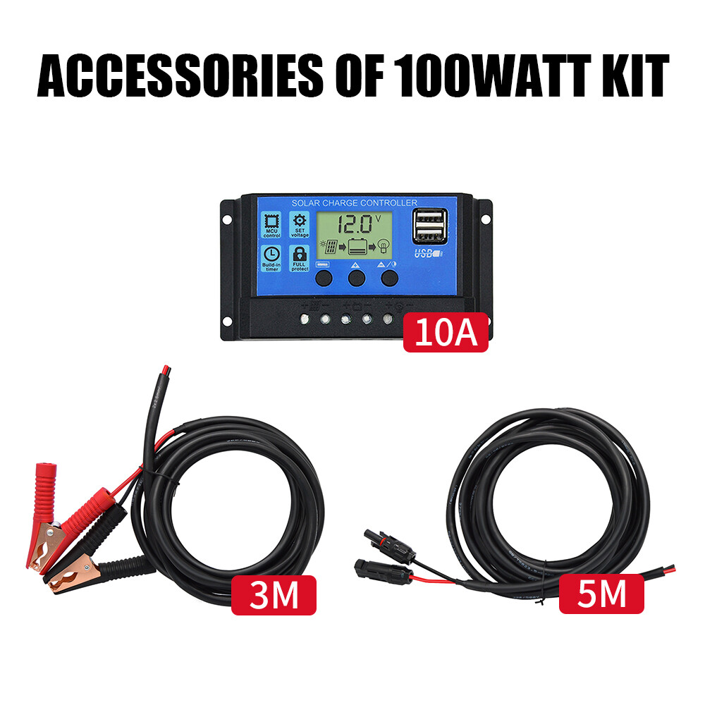 Dokio 100w 200w Rigid Monocrystalline Solar Panel Kit for Home/Caravan/RV/Boat