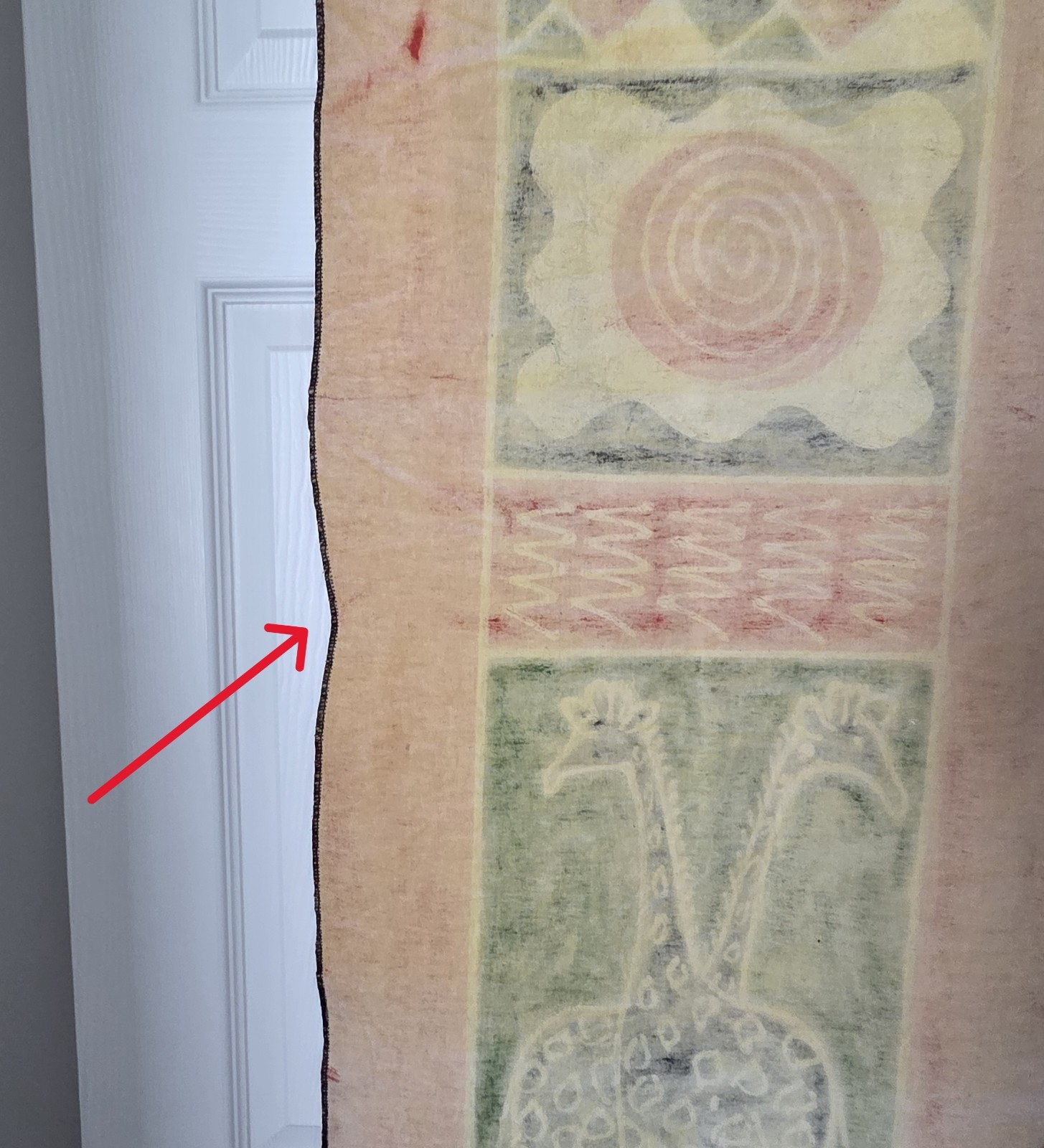 Large Handcrafted Kenyan Fabric Double Giraffe African Wall Art