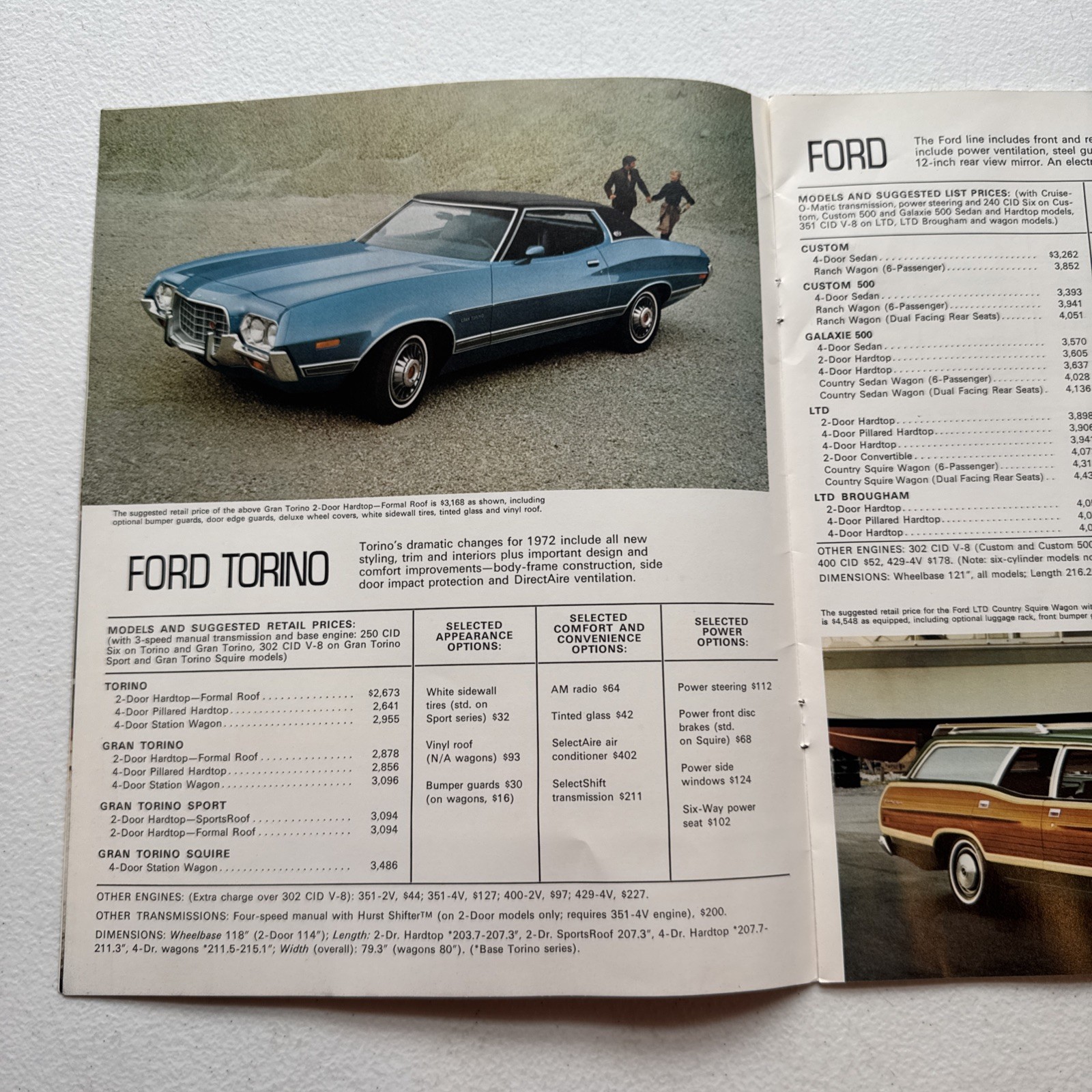 Vintage 1972 Ford Car Dealer Sales Brochure Ford Mercury, Maverick, Mustang