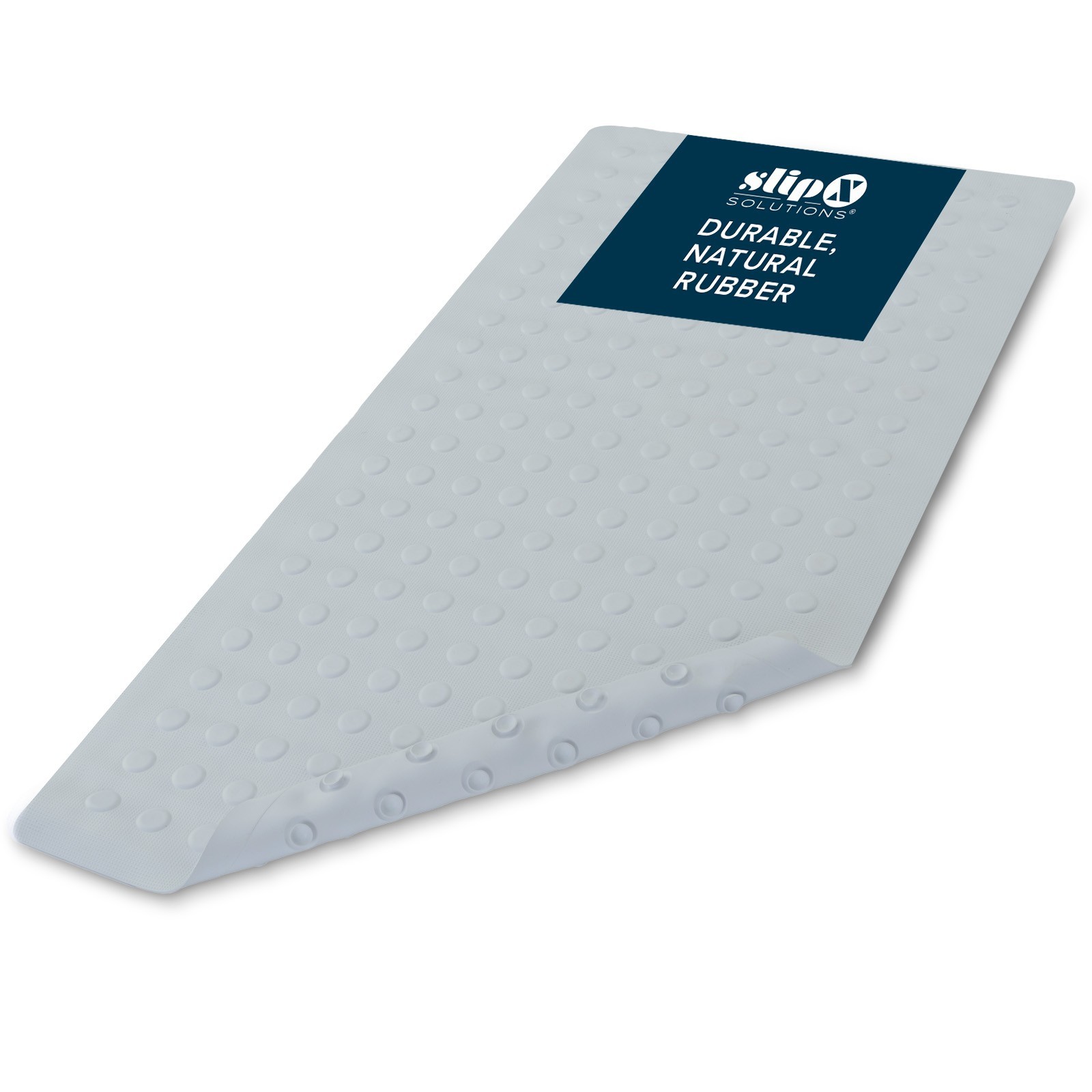 Extra Long Rubber Bath Safety Mat: Gray In-Tub Suction Cup Mat
