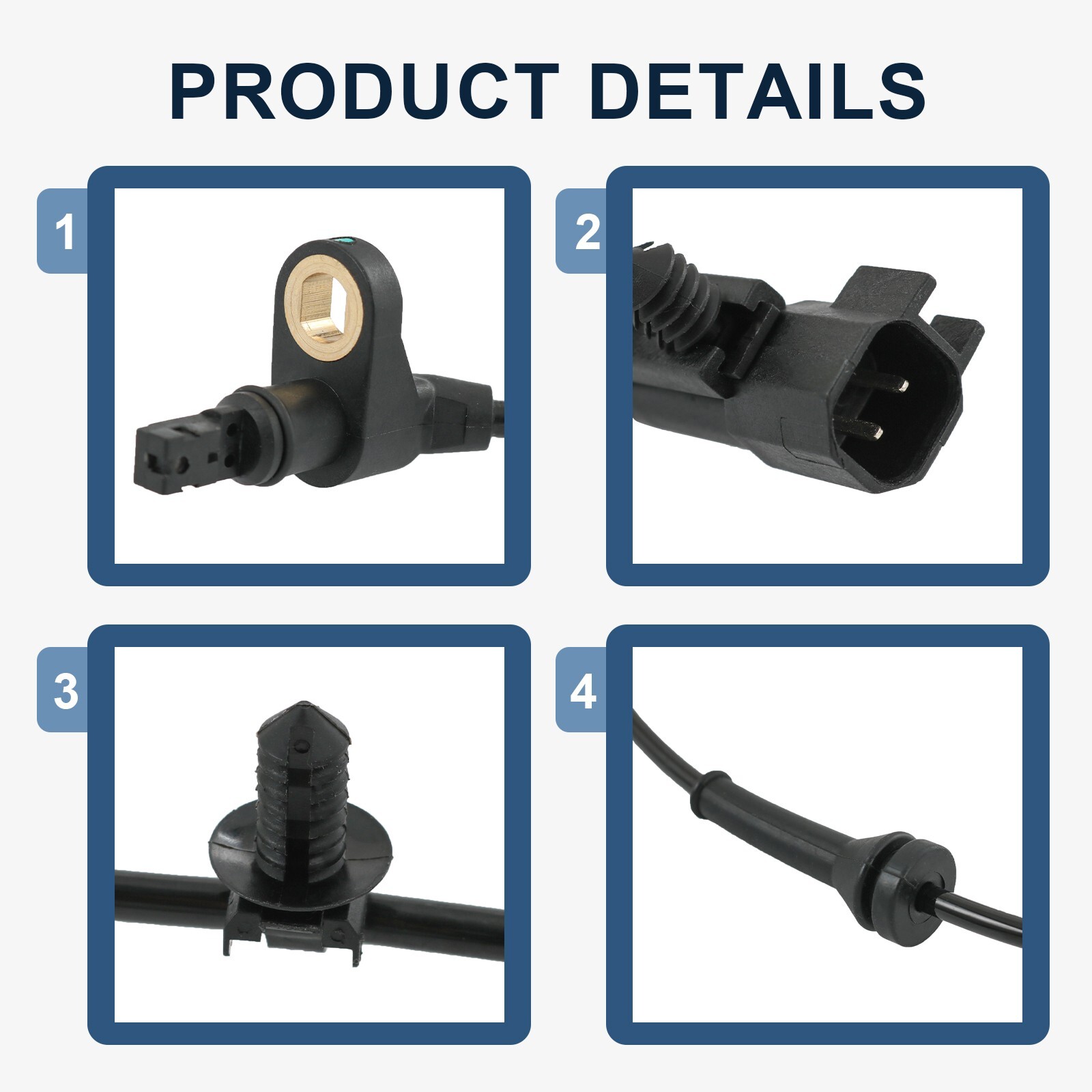 4 PCS Front Rear Left Right ABS Wheel Speed Sensor for 2007-2017 Jeep Wrangler