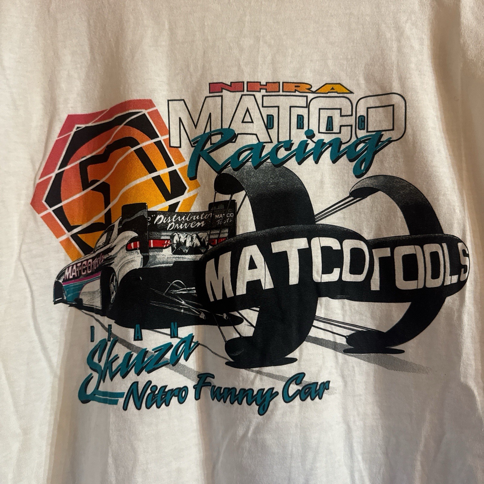 VTG Matco Tools Dean Skuza Nitro Funny Car NHRA Drag Racing tshirt 90s 2XL New