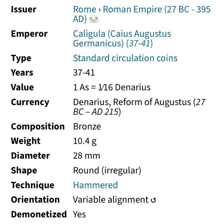 Roman General Agrippa 37-41AD Genuine Roman Scarce Coin Grandfather of Caligula