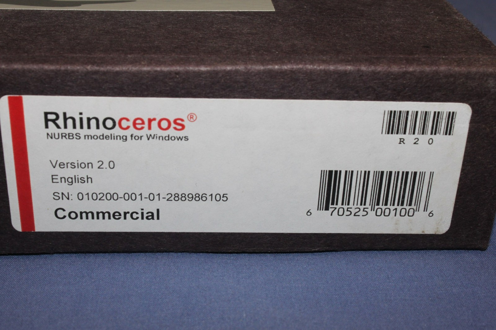 New Rhinoceros NURBS Modeling Commercial Ver. 2.0 for Windows – w/ CDs & Manuals