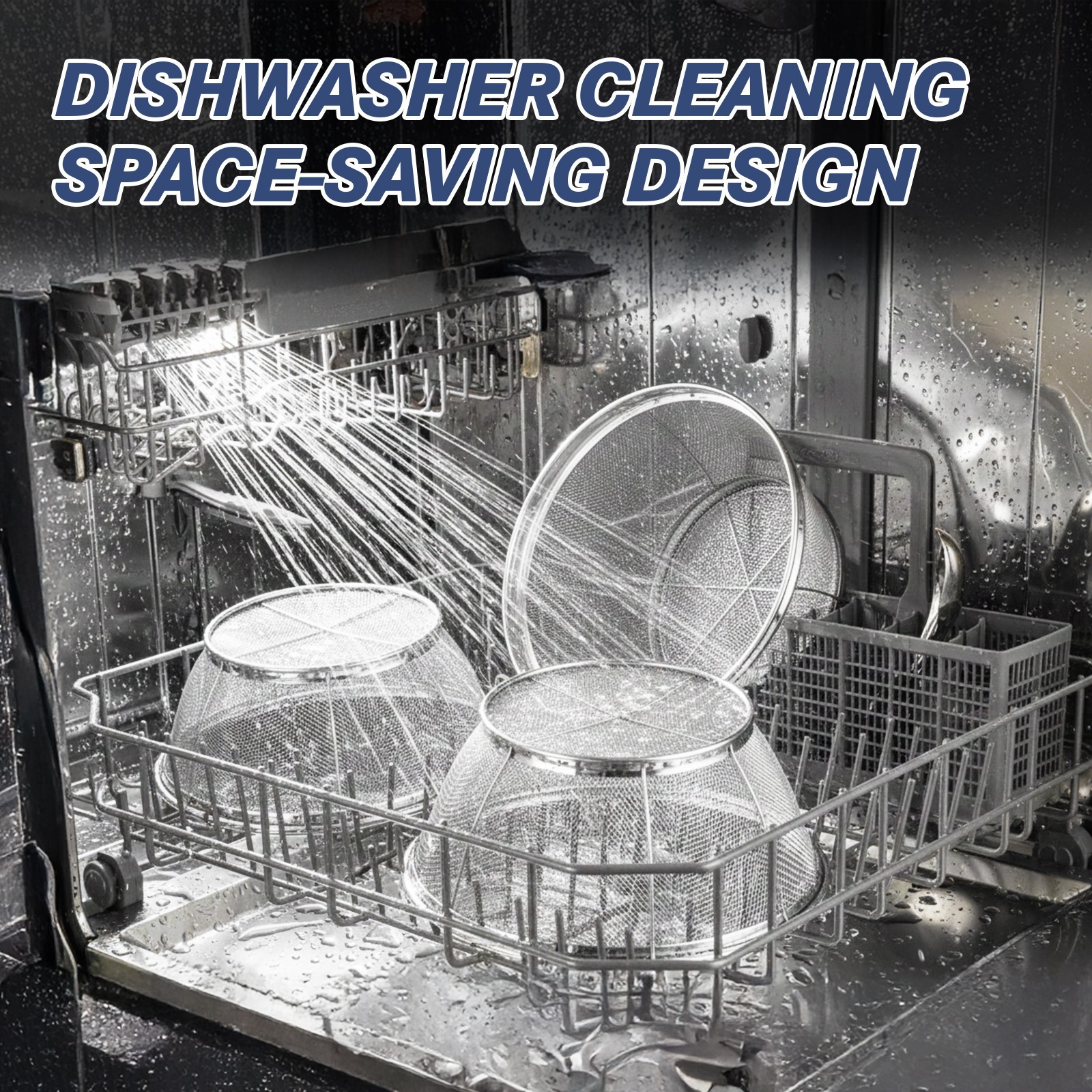 tastyWay 3pc Colander Set Stainless Steel Kitchen Mesh Strainer Net Baskets