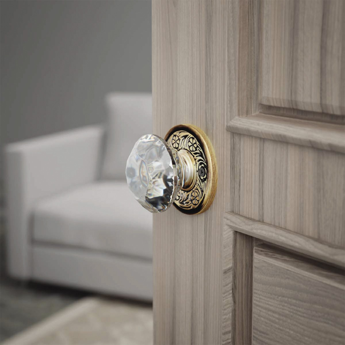 Pair of Victorian Rosette Cast Antique Brass Door Hardware Renovators Supply