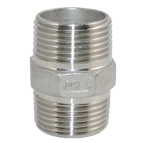 1" 1 inch NPT Stainless Steel 304 Pipe Thread Male Hex Nipple Fitting Adapter