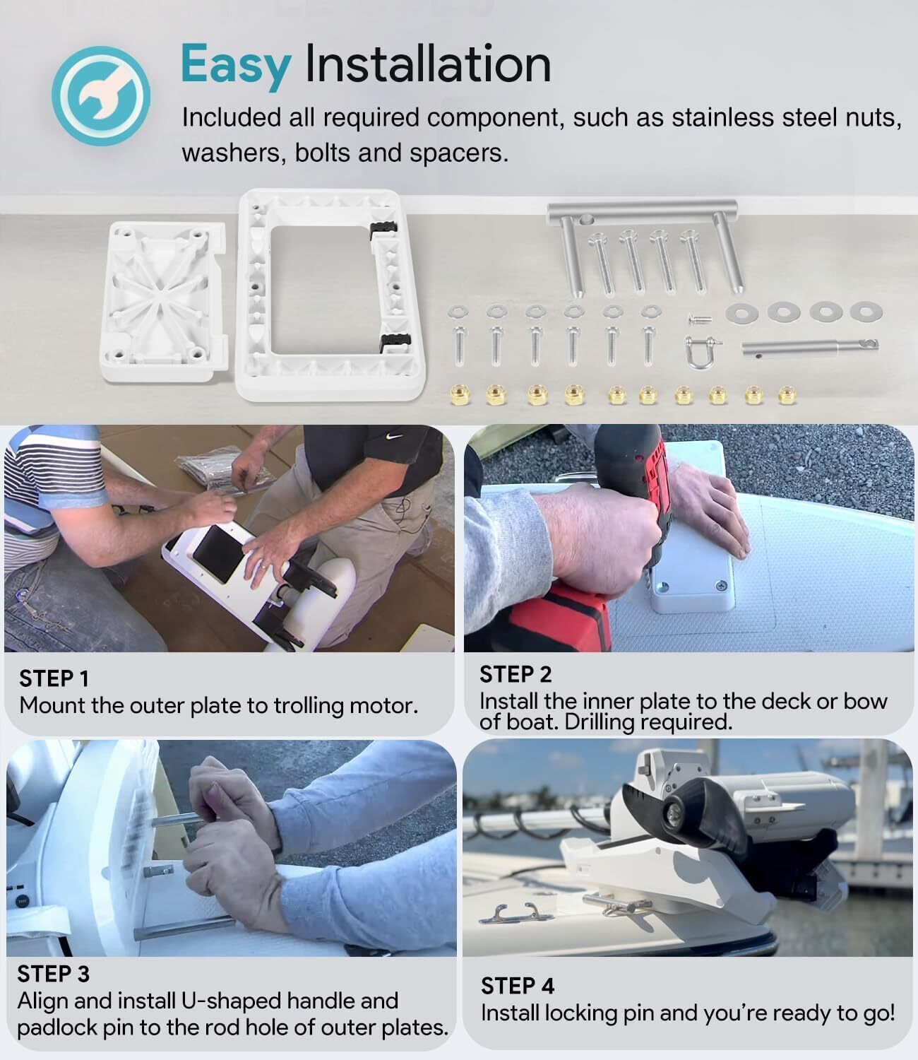 For Garmin 010-12832-61 Quick Release Plate System White 010-12832-60