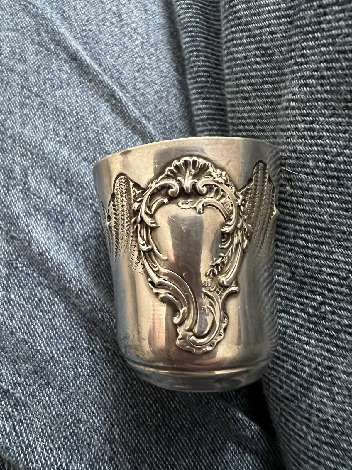 Antique Victorian French Sterling Silver Julep Cup Timbale Floral Hallmarked