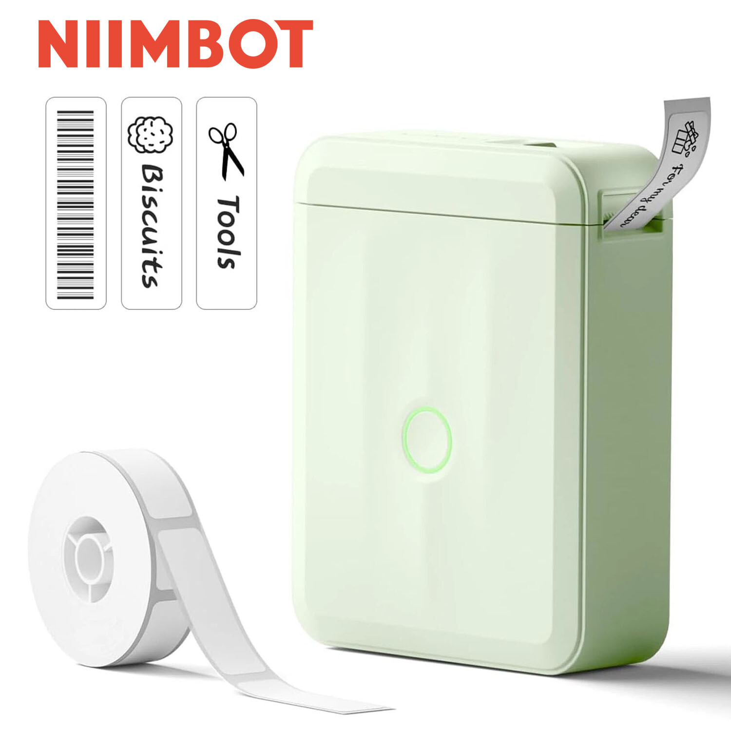 NIIMBOT D110 Bluetooth Label Maker with Tape Portable Thermal Label Printer