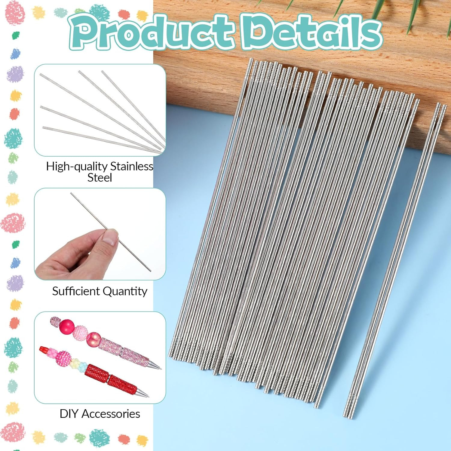 20 Stainless Steel Pen Extenders for Beadable Pens - 4.6 Inches