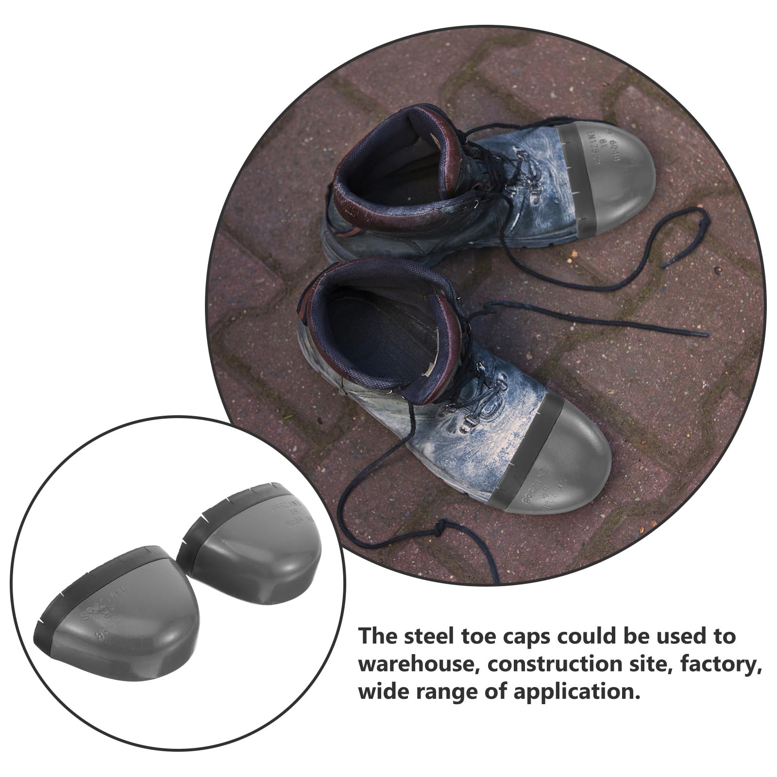 1 Pair Metal Foot Guard Toe Cover Composite Toe Inserts Work Toe Guard Steel ...