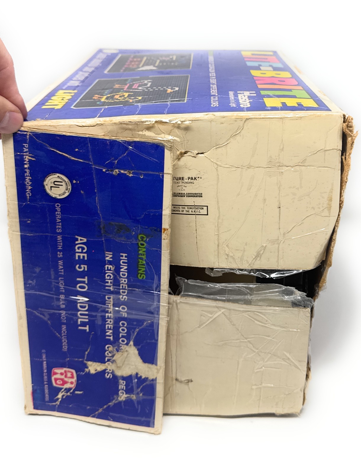 Vintage 1967 5455 Lite-brite Hasbro In Box W/ Pegs Papers Shapes Forms Kit