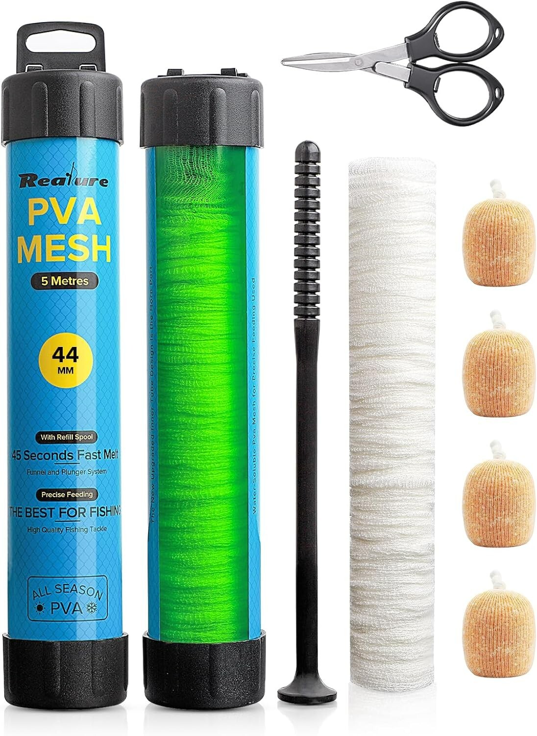 5M Pva Mesh Kit 18mm 25mm 37mm 44mm Wide Pva Mesh Carp Bag Fishing Refill Feedin