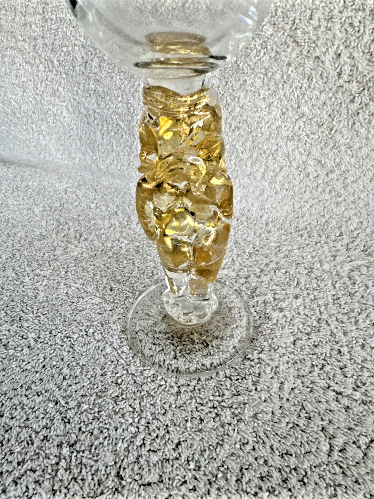 Gold Buddha Stem Glass Worshiping Goblet / Offering Goblet