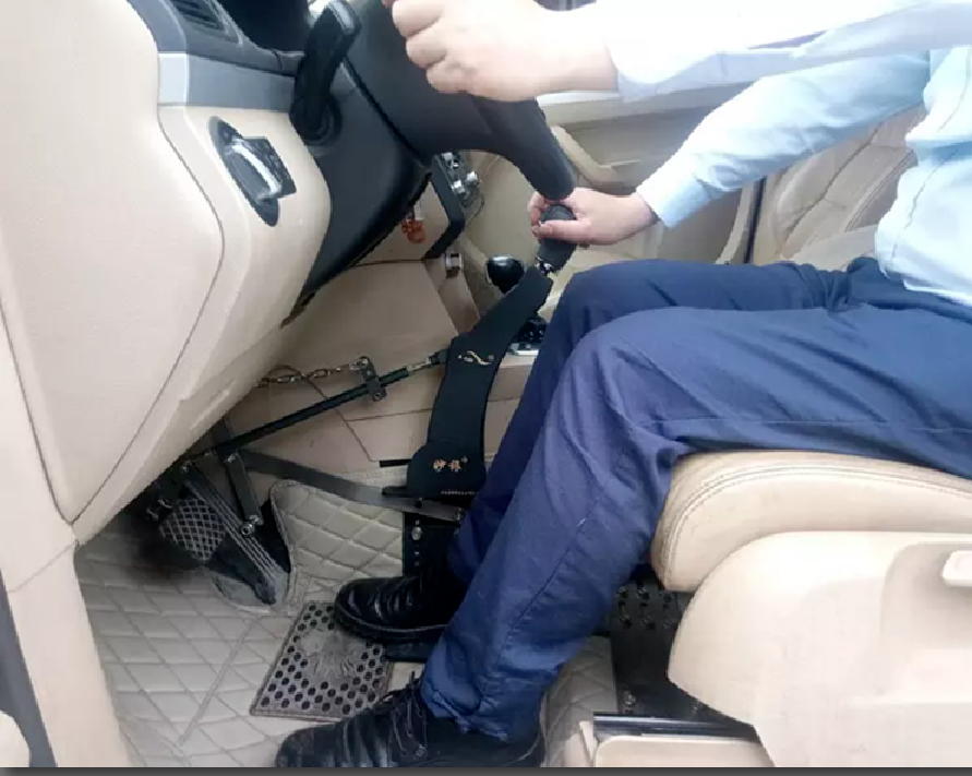 A permanent,safe install car hand control. Disabled/Handicapped - SCI, H quality