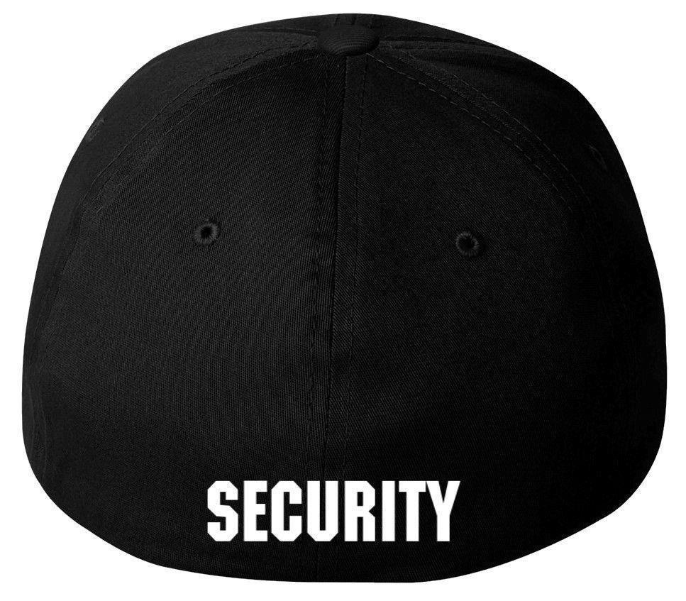 Security Black Flexfit Cap With Embroidery on Front and Back