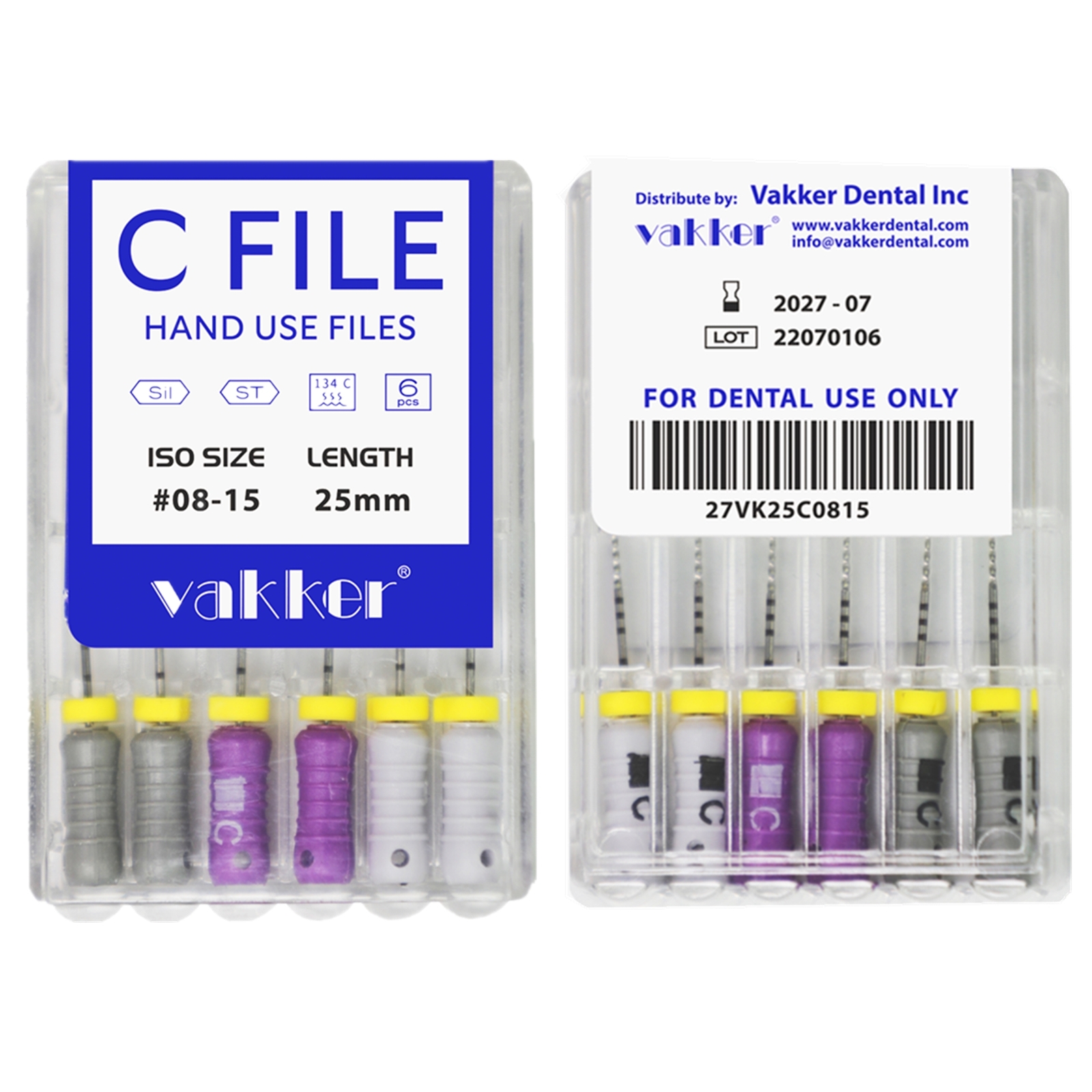Dental Rotary Endodontic C-Files Stainless Steel C Files for Root Canal #8-15