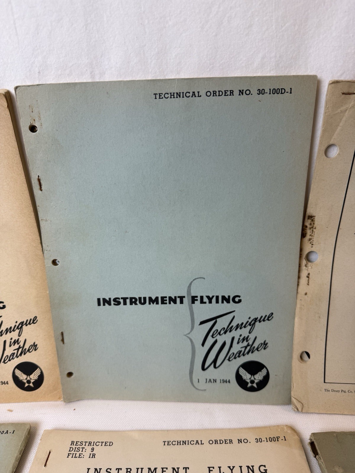 Vintage Set Of WW2 USAAF Flight Training Manuals (6) and More, 1943-1944