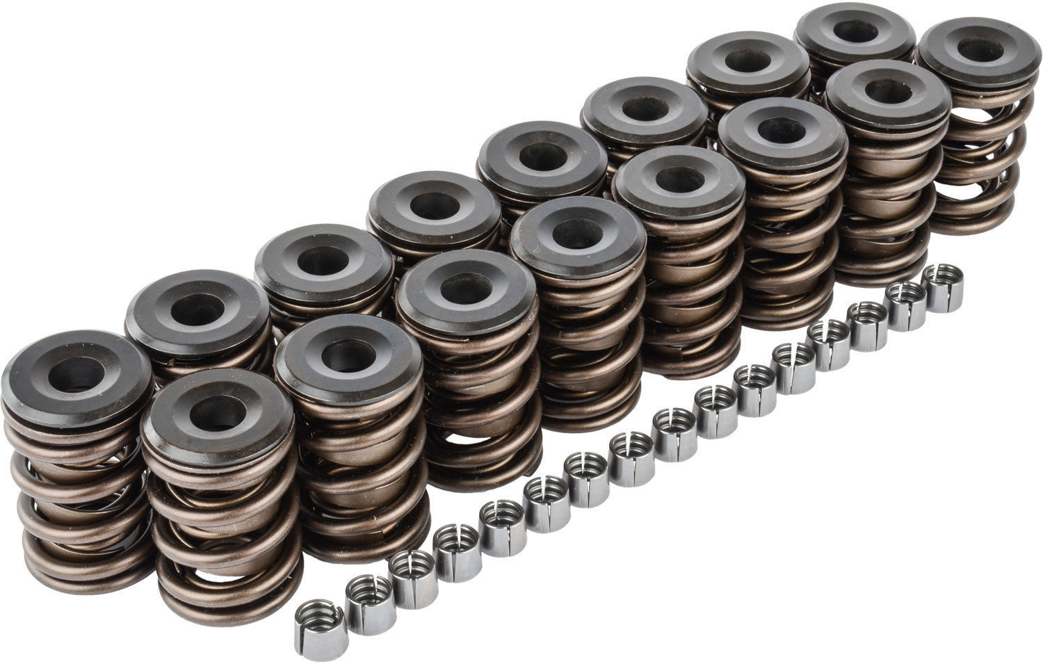 Ford Cleveland 351C Stage-2 Valve Springs+Steel Retainers+Locks Kit/Set 11/32-7°