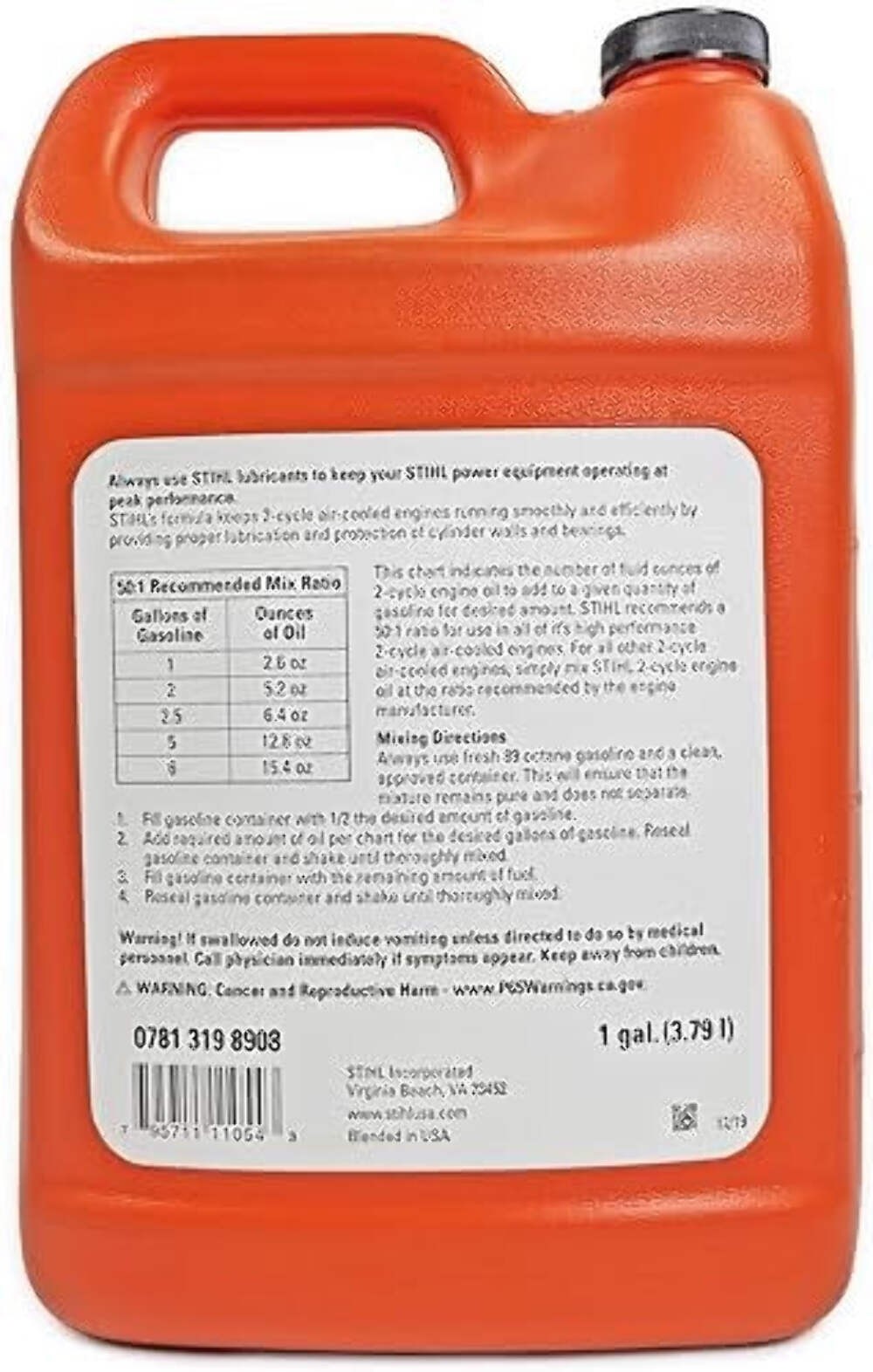0781 319 8908 – STIHL High Performance 2-Cycle Engine Oil, 1 Gallon (Genuine OEM